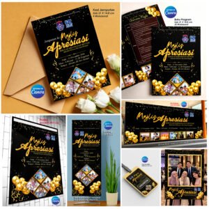 Template Program Majlis Apresiasi Canva Design Gold & Black