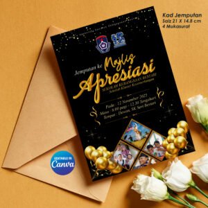 Template Program Majlis Apresiasi Link Canva Design Gold & Black