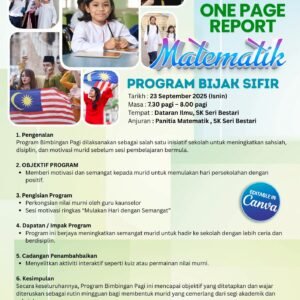 ONE PAGE REPORT (OPR) PANITIA MATEMATIK