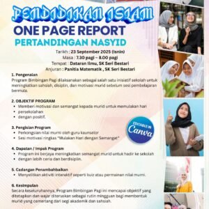 ONE PAGE REPORT (OPR) PANITIA PENDIDIKAN ISLAM
